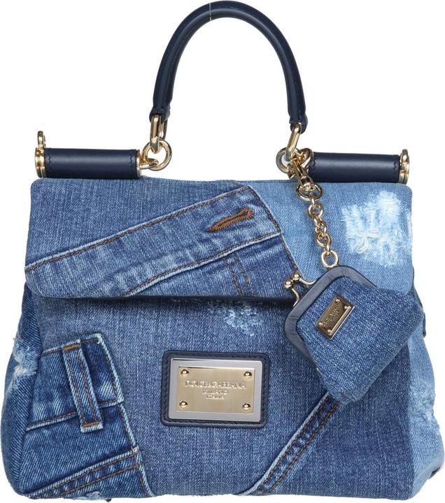 Actual product image Dolce & Gabbana small sicily bag in denim patchwork
