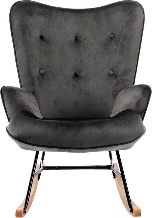 Image du produit CLP fauteuil à bascule Sanka velours, gris foncé