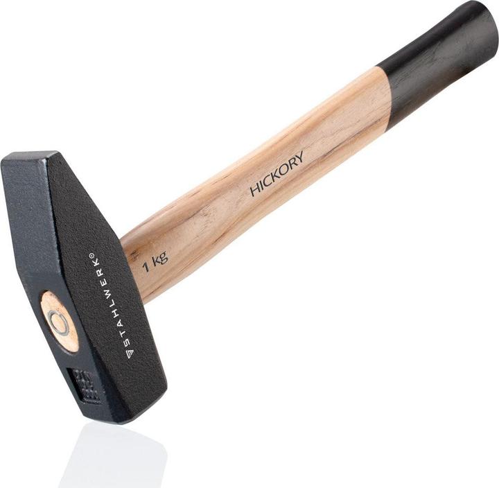 Produktbild Stahlwerk Hammer Schlosserhammer 1.000 g robuster Kopf aus Stahl, Griff Hickory (1000 g)