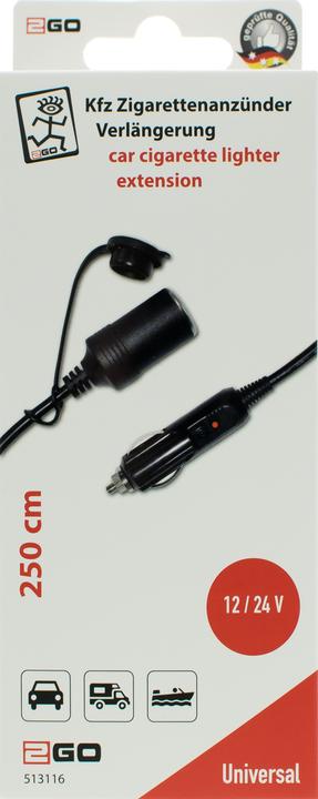 Actual product image 2GO Car cigarette lighter extension 250 cm