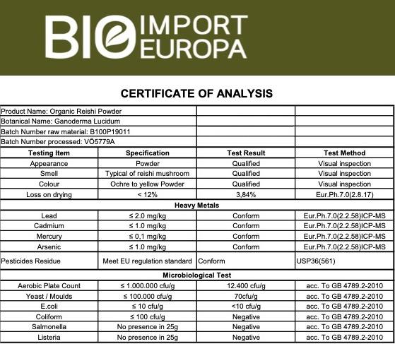 Nährwerte und Zutaten Zimmerli Adaptogene Reishi Kapseln (BIO) 100 Kapseln (Kapseln)