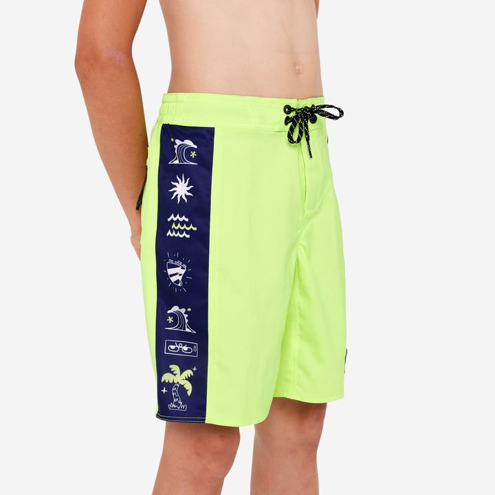 Actual product image Olaian Boardshorts Surfen Jungen 900 Band gelb (12, 13, 14)