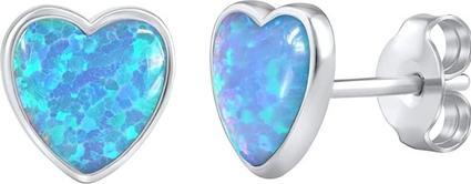 Produktbild Silvego Heart earrings with blue synthetic opals LPS0857B (925 Sterling Silber)