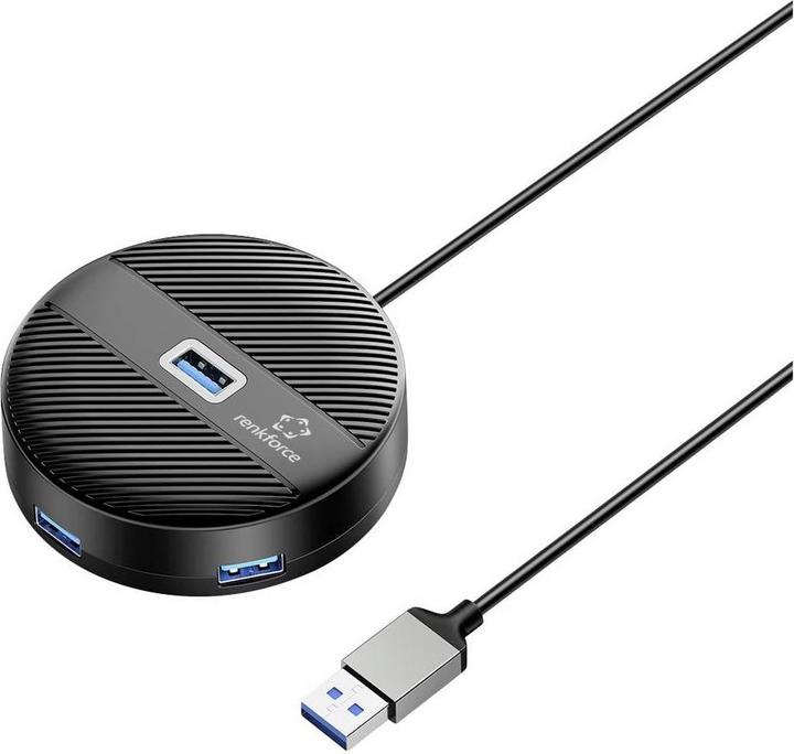 Immagine prodotto Renkforce RF-USBH-400 4 Port USB 3.0-Hub Schwarz (matt) (USB-A, 4 Porti)