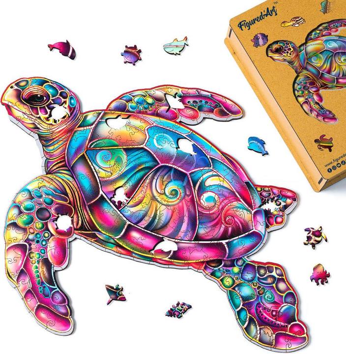 Produktbild Figured'Art Holzpuzzle 2D Design - Meeresschildkröte (200 Teile)