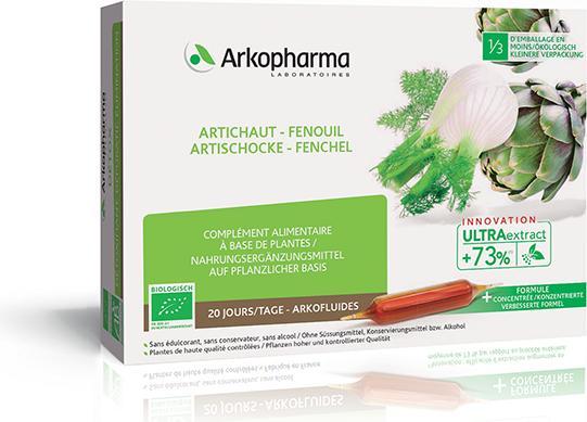Actual product image Arkopharma Arkofluide Bio Artischocke-Fenchel (40 Piece, Ampoule, 371 g)