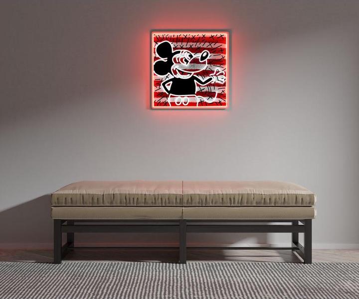 Actual product image YellowPop Keith Haring x Mickey 1, retro stripes