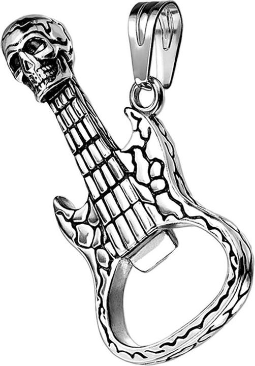 Produktbild Star Piercing Anhänger silber Totenkopf Gitarre (Chirurgenstahl 316L)