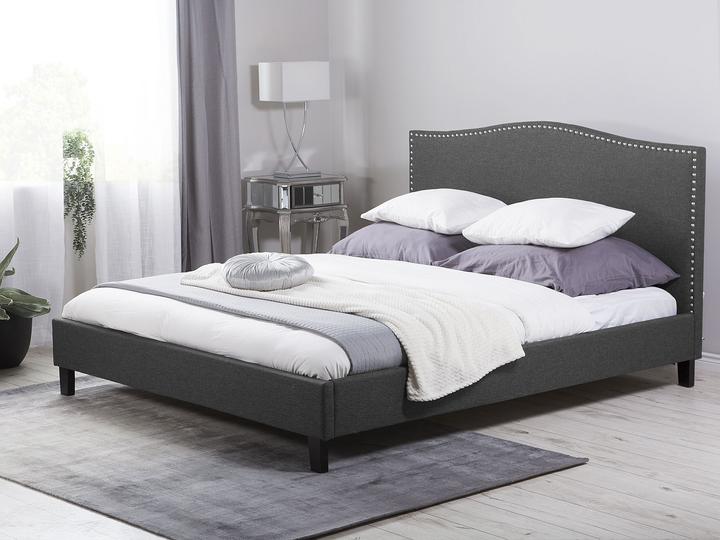 Produktbild Beliani Polsterbett Leinenoptik grau Lattenrost 180 x 200 cm MONTPELLIER (180 x 200 cm)