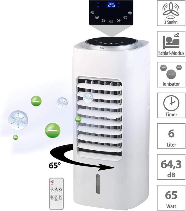 Actual product image Sichler 3in1 air cooler, humidifier & ionizer, touch buttons, timer, 65W (20 m²)