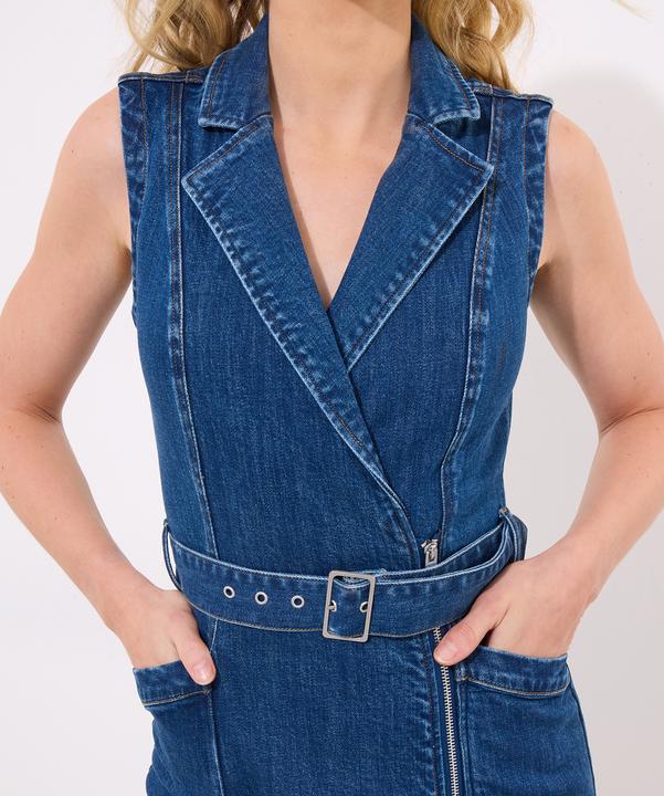Immagine prodotto Joe Browns Asymmetric Zip Belted Sleeveless Denim Dress (10)