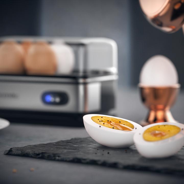 Image du produit Arendo Set de petit-déjeuner, grille-pain 2 tranches à fente longue avec dessus de pain et cuiseur d'oeufs