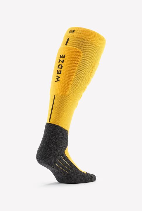 Actual product image Wedze Ski socks snowboard socks adults - 100 yellow/black (35, 38)