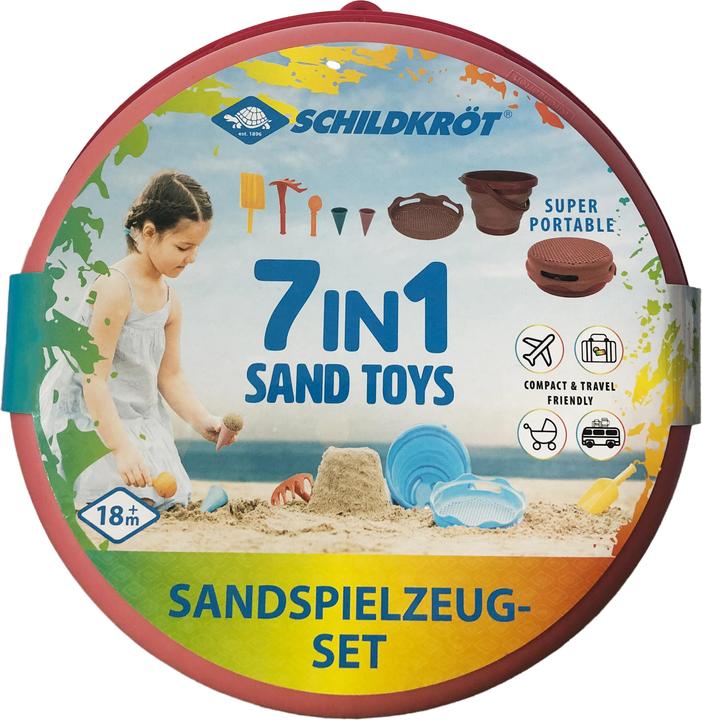 Image du produit Schildkröt Sand Toys Seau pliable rouge jeu de sable, 9x22 cm, 7 pcs., accessoires, 18 mois