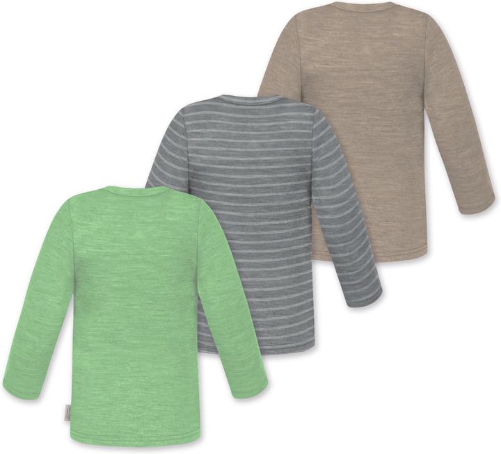 Actual product image Normani 3-pack baby merino longsleeve "Taupo" - 9475 (86)