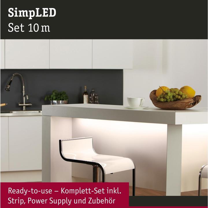 Image du produit Paulmann SimpLED Stripe Set (Blanc chaud, 1000 cm, Intérieur)