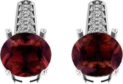 Actual product image Beneto Exclusive - Silver earrings with garnets GRAAGUC1929 (L)