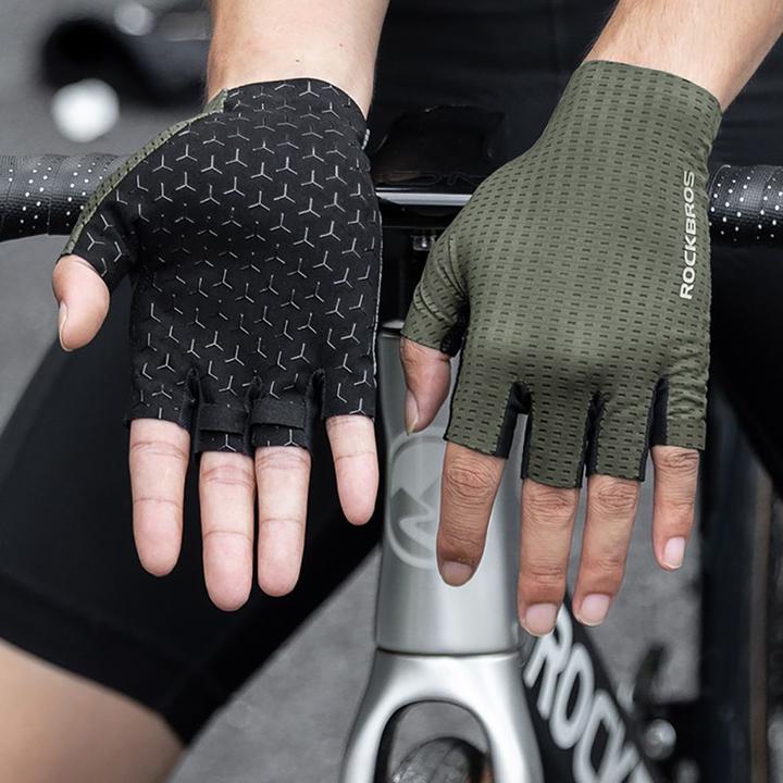 Produktbild Rockbros Breathable Short Finger Cycling Gloves Size: XL - Green (XL)