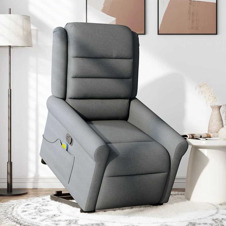 Produktbild VidaXL Massagesessel mit Aufstehhilfe Dunkelgrau Stoff
