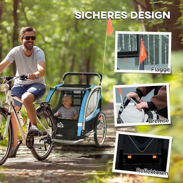 Image du produit Homcom Remorque de vélo pour enfants avec sac de rangement
