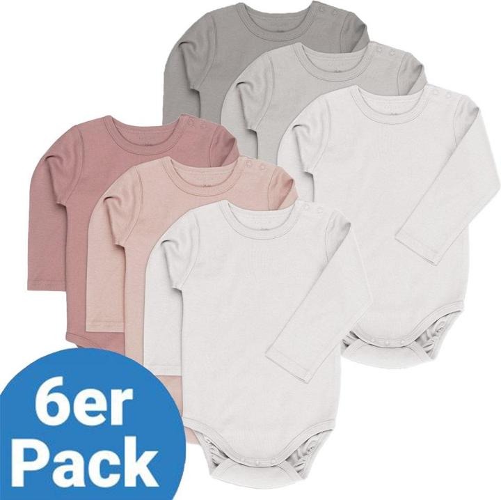 Immagine prodotto La Loona Body LaLoona per neonati e body a fascia con manica lunga 6 pezzi - grigio bacca - (98)