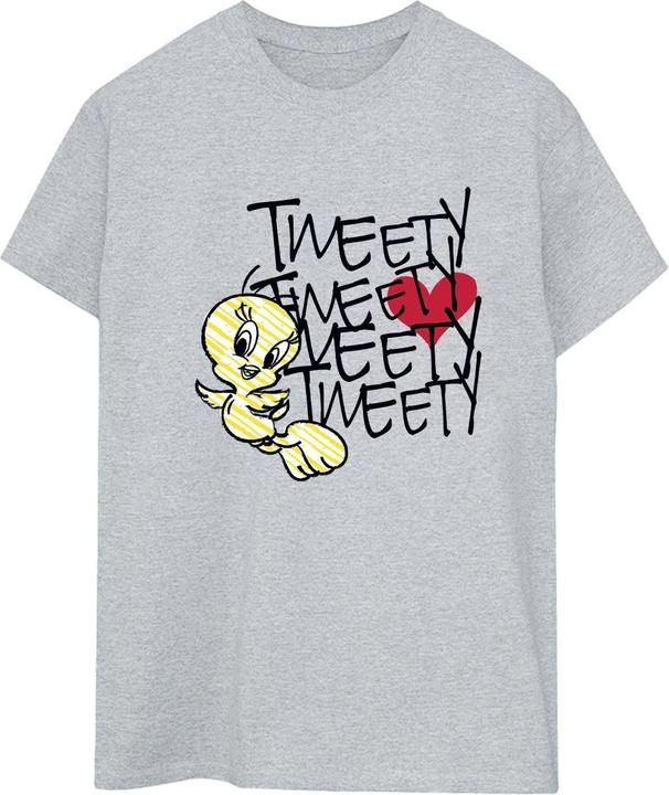 Immagine prodotto Looney Tunes Tweety Love Heart Maglietta Ampia Donna (XXL)