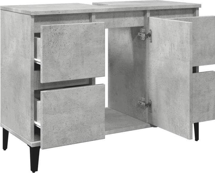 Image du produit VidaXL Waschbeckenunterschrank Unterschrank Badschrank Betongrau Holzwerkstoff (80 x 33 x 60 cm)