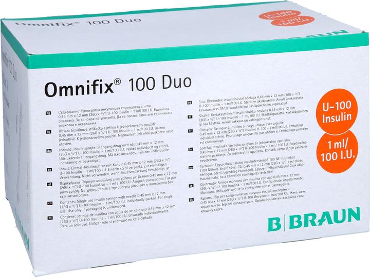 Image du produit B.Braun Insulin 1 ml duo mit Kanüle G26 (Seringue d'insuline)