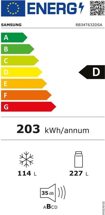 Label énergétique Samsung RB7300 (341 l)