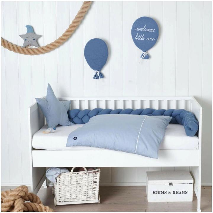 Immagine prodotto Cuscino decorativo palloncino blu "Welcome Little One (40 x 25 cm)
