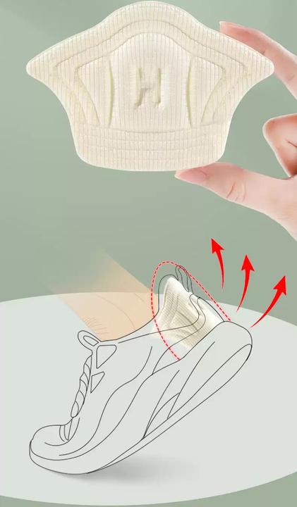 Produktbild Stride Fersen Einlage Anti-Rutsch / Ultraweiche Stoff Pads / Massage Einlagen für Turnschuhe - 1 Paar Weiss