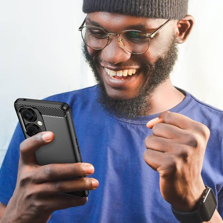 Actual product image Cover-Discount OnePlus North CE 3 Lite - Metal Carbon Look Case Black (OnePlus North CE 3 Lite)