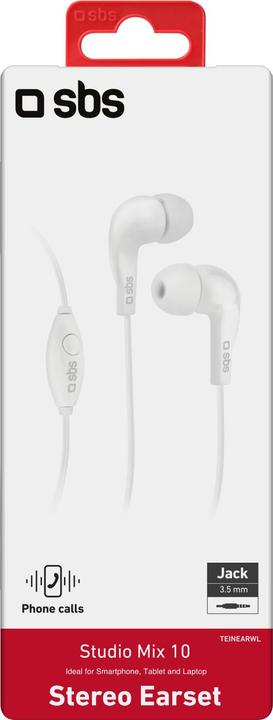 Actual product image SBS In-ear stereo earset Studio Mix 10, jack 3,5 mm with microphone and answer button (Cable)