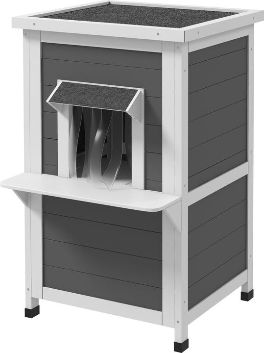 Immagine prodotto PawHut Casetta per gatti con 2 livelli e tenda (Gatto)