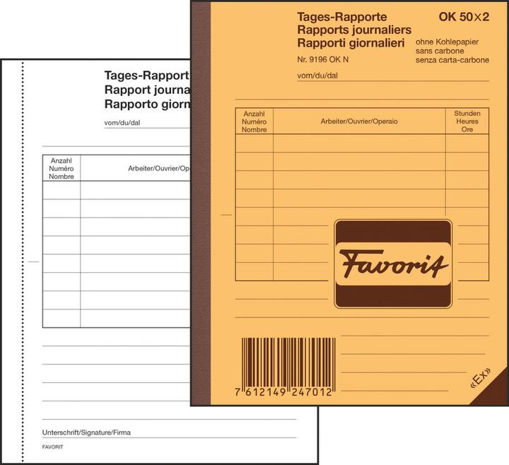 Actual product image Favorit Carbonless copybook daily reports with carbonless paper (100 x)