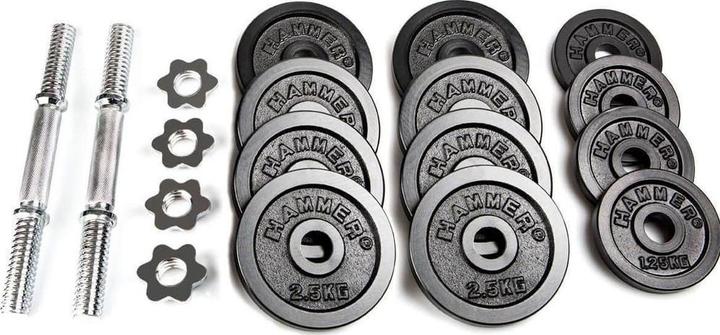 Actual product image Hammer Fitness Dumbbell Set (4 x 2.5 kg, 2 x 1.25 kg)