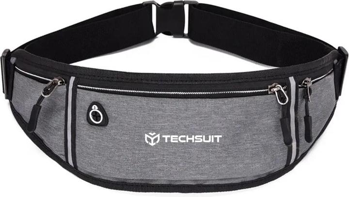 Techsuit - Waist Bag (CWB3) - with Belt for Recreational Activity, Fitness - Grey