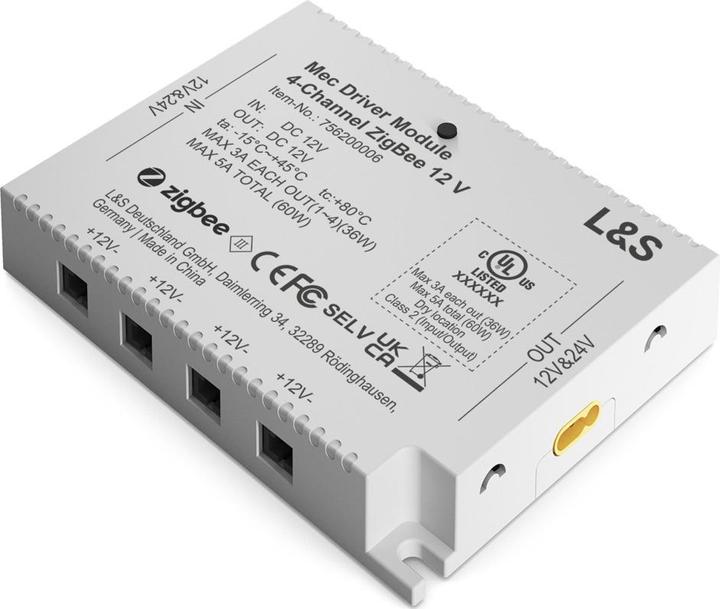 Productafbeelding L&S Mec module 4-kanaals 12V, Zigbee Mono+Emoti