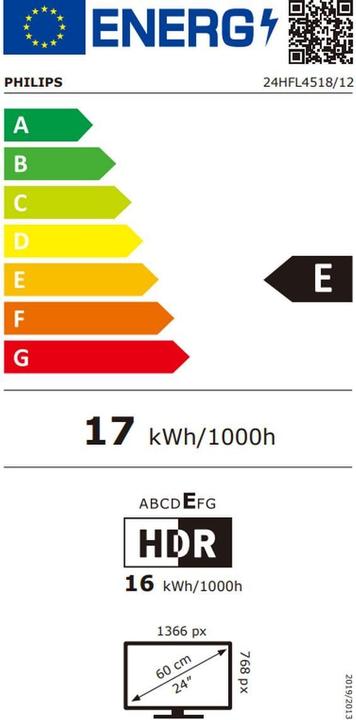Energie-Label Philips ProTV Hospitality 24HFL4518/12 (24", LCD, HD)