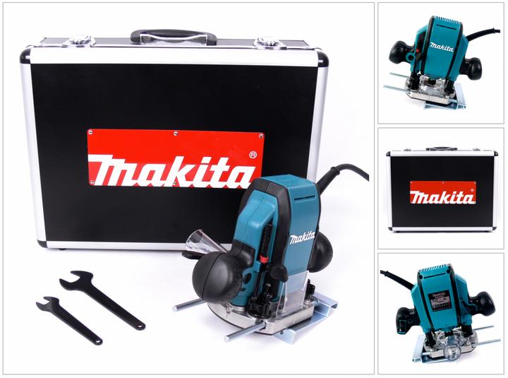 Immagine prodotto Makita RP 0900 K - Pantografo da 900 Watt 8 mm con cassetta portautensili in alluminio