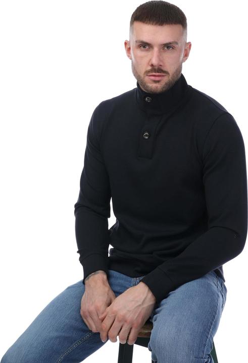 Actual product image Mercery Mens Lux Jersey Button Neck Sweatshirt (M)