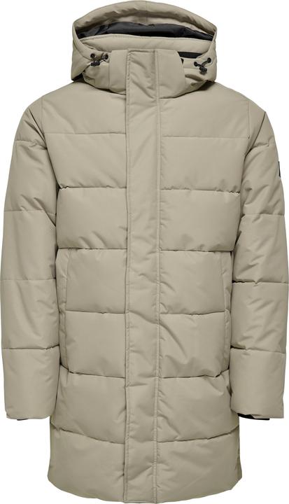 Only & Sons Abnehmbare Kapuze Gerippte Ärmelbündchen Mantel Daunenjacke