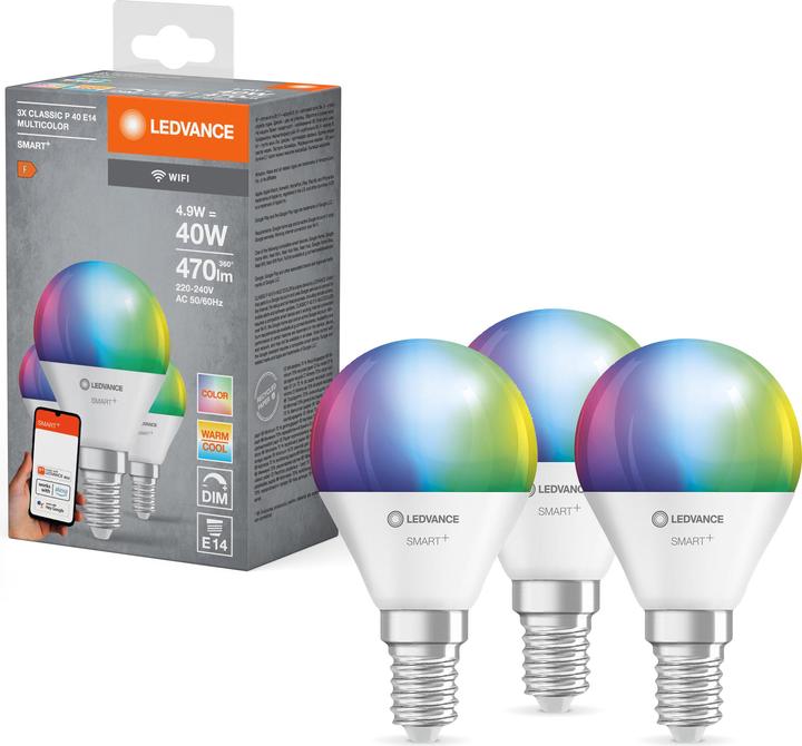 Image du produit Ledvance Mini Bulb (E14, 4.90 W, 470 lm, 3 x, F)