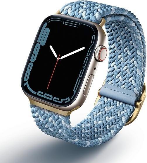 Produktbild Uniq pasek Aspen Apple Watch 40/38/41mm Series 1/2/3/4/5/6/7/8/SE/SE2 Braided DE modry/cerulean blue