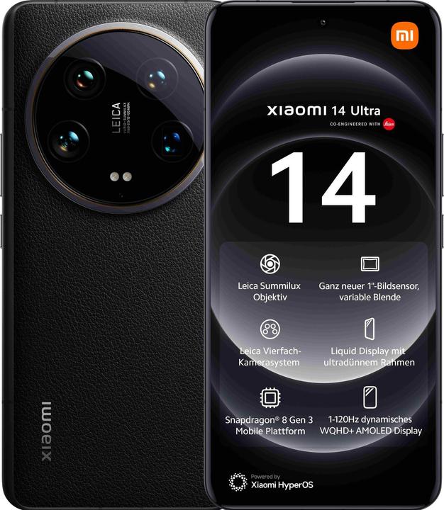 Produktbild Xiaomi 14 Ultra (512 GB, Black, 6.73", Dual SIM, 50 Mpx, 5G)