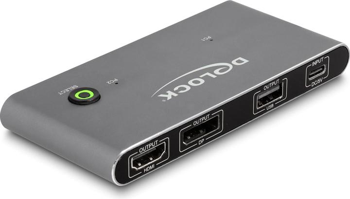 Actual product image Delock USB-C™ KVM switch to HDMI and DisplayPort 8K MST with USB 2.0