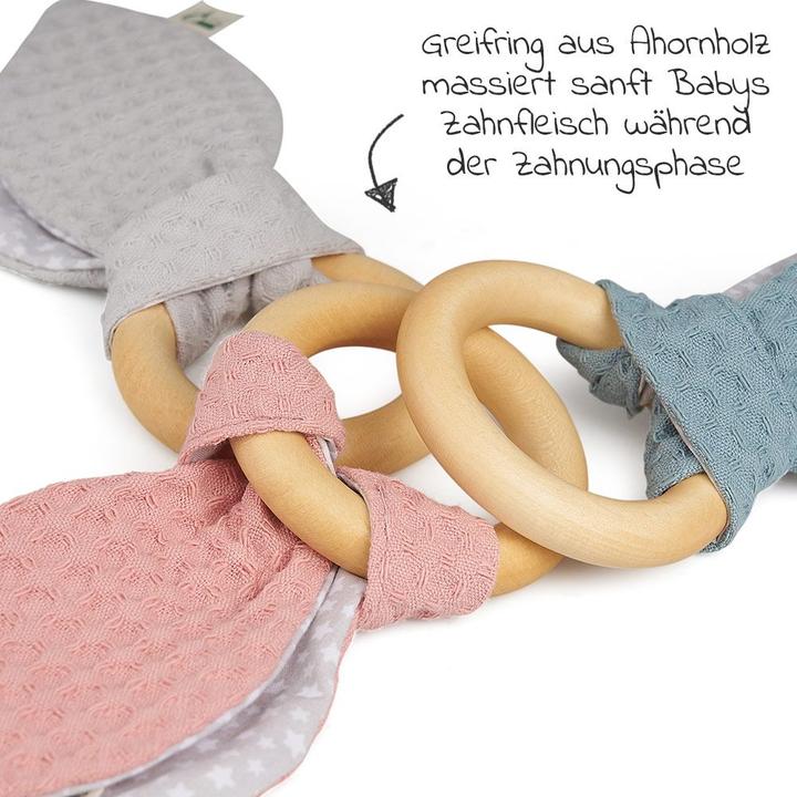 Image du produit Grünspecht Hochet avec oreilles en tissu