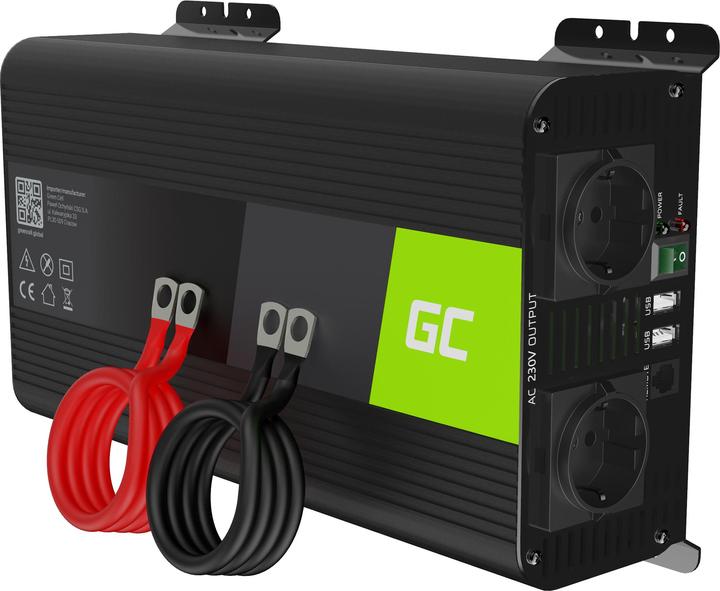 GreenCell Car Power Inverter Converter 12V to 230V Pure sine 1000W/2000W with