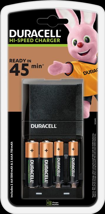 Actual product image Duracell Charger for CEF27 + batteries, 4 pcs. (4 pcs., AA, AAA, 1300 mAh, Rechargeable battery)