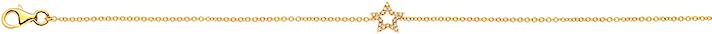 Image du produit Natsumi Schmuck Bracelet diamant or jaune 18K/750 étoile avec 20 brillants (19 cm, 750/18 K Or jaune)